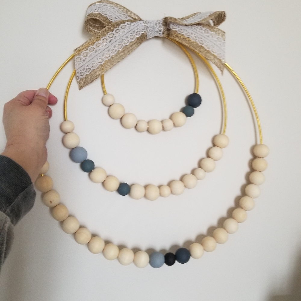 Wood bead wall decor